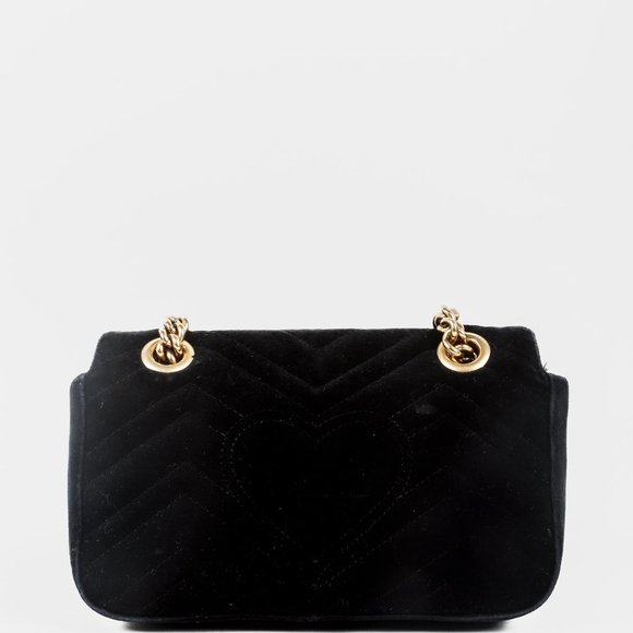 SOLD Gucci Mini Black Velvet GG Marmont Shoulder Bag - Picture 5 of 12